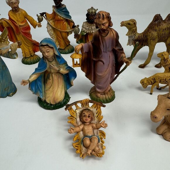 Vintage Presepio Italian Nativity 12 Pc Set Figurine Figure Krippenfiguren Italy - Picture 5 of 7